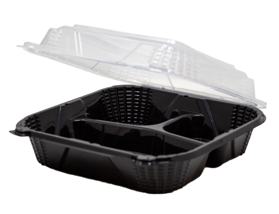 Dual Color Black Clear Lids 8x8 3CP 150/Case