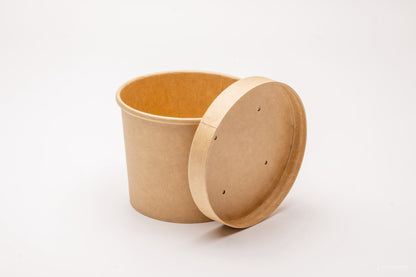 Kraft Paper Food Cup with Vented Lid 500 ml/16.9 [Pack of 250]